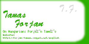 tamas forjan business card